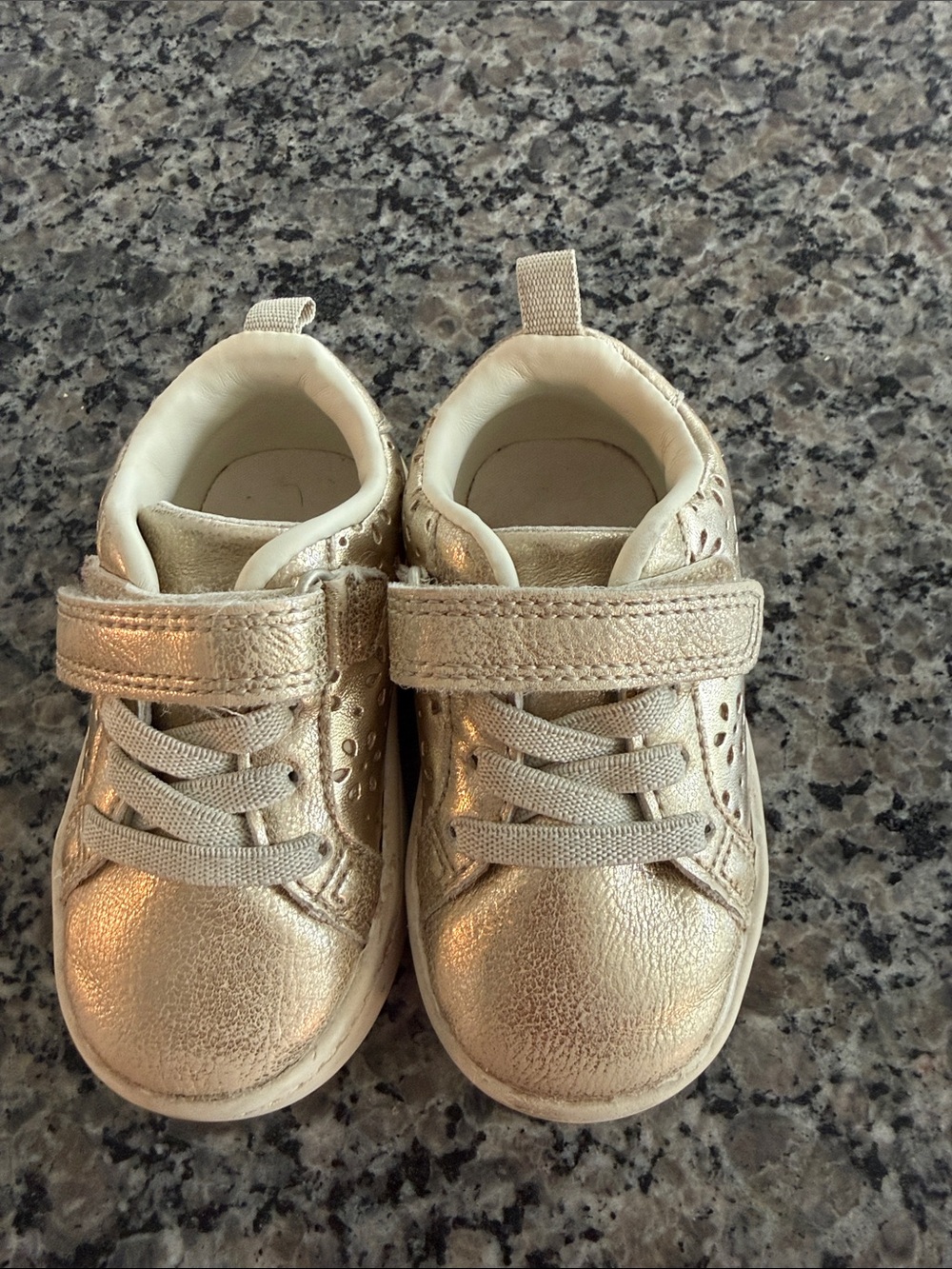 Carter's Metallic Gold Velcro Toddler Sneakers